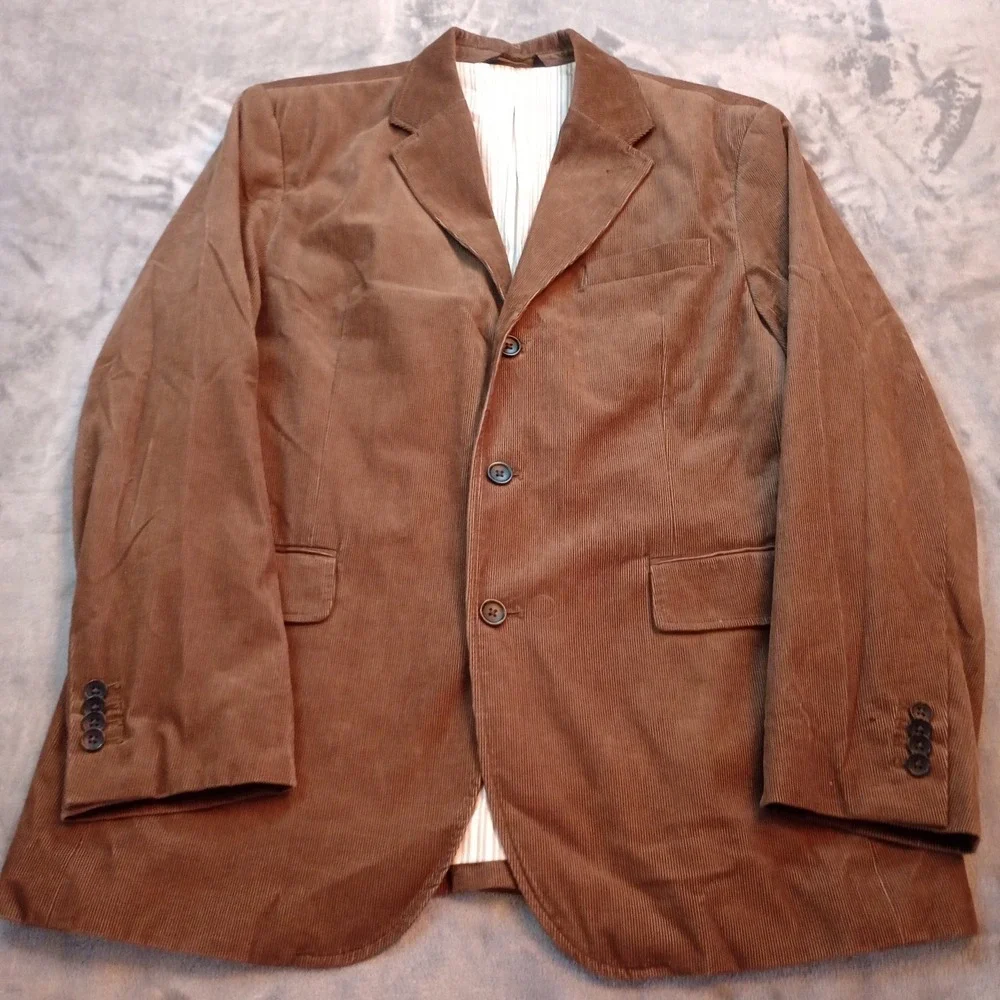 Banana‎ Republic Corduroy Blazer Mens 46 Regular Brown Sports Coat Jacket Cotton